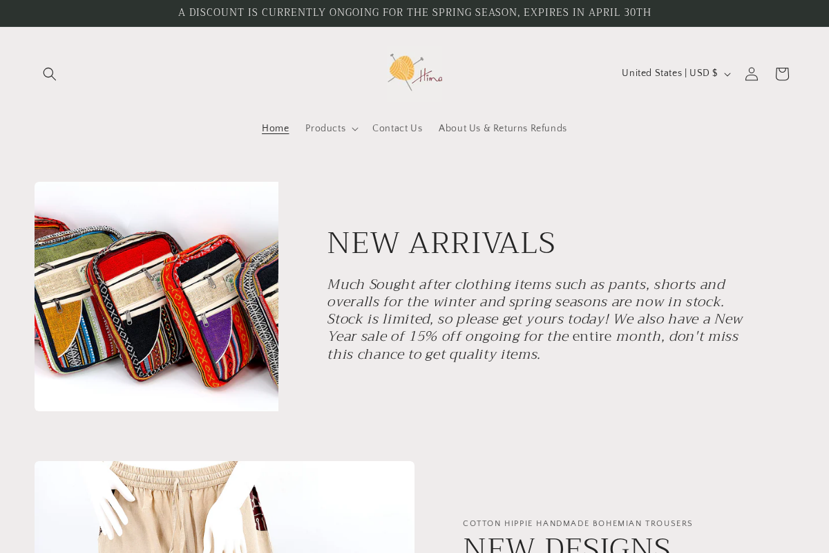 Himalaya Handmade homepage screenshot