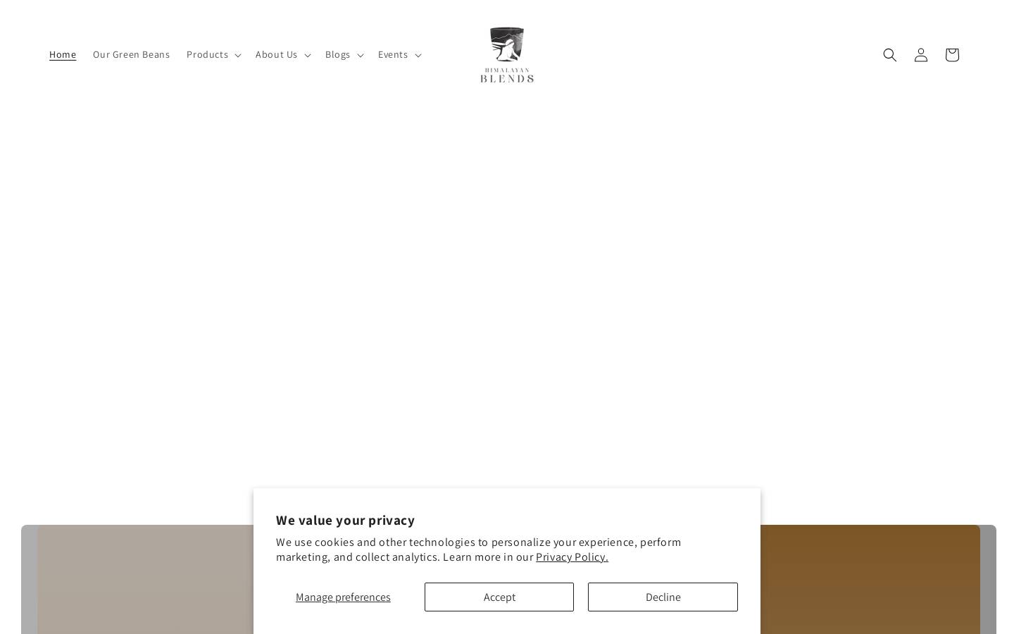 himalayanblends.com homepage screenshot