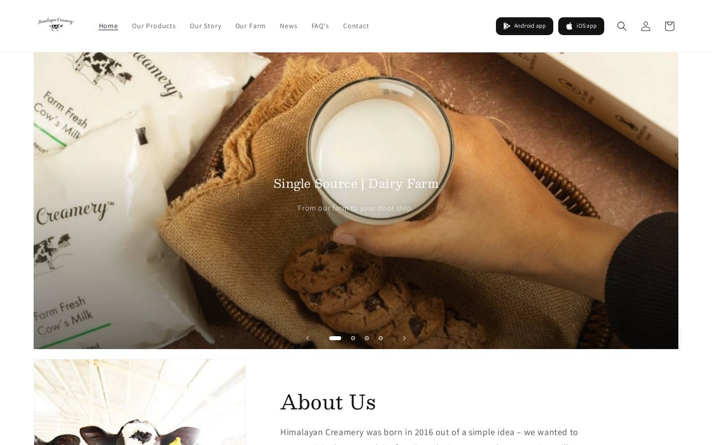 himalayancreamery.com homepage screenshot