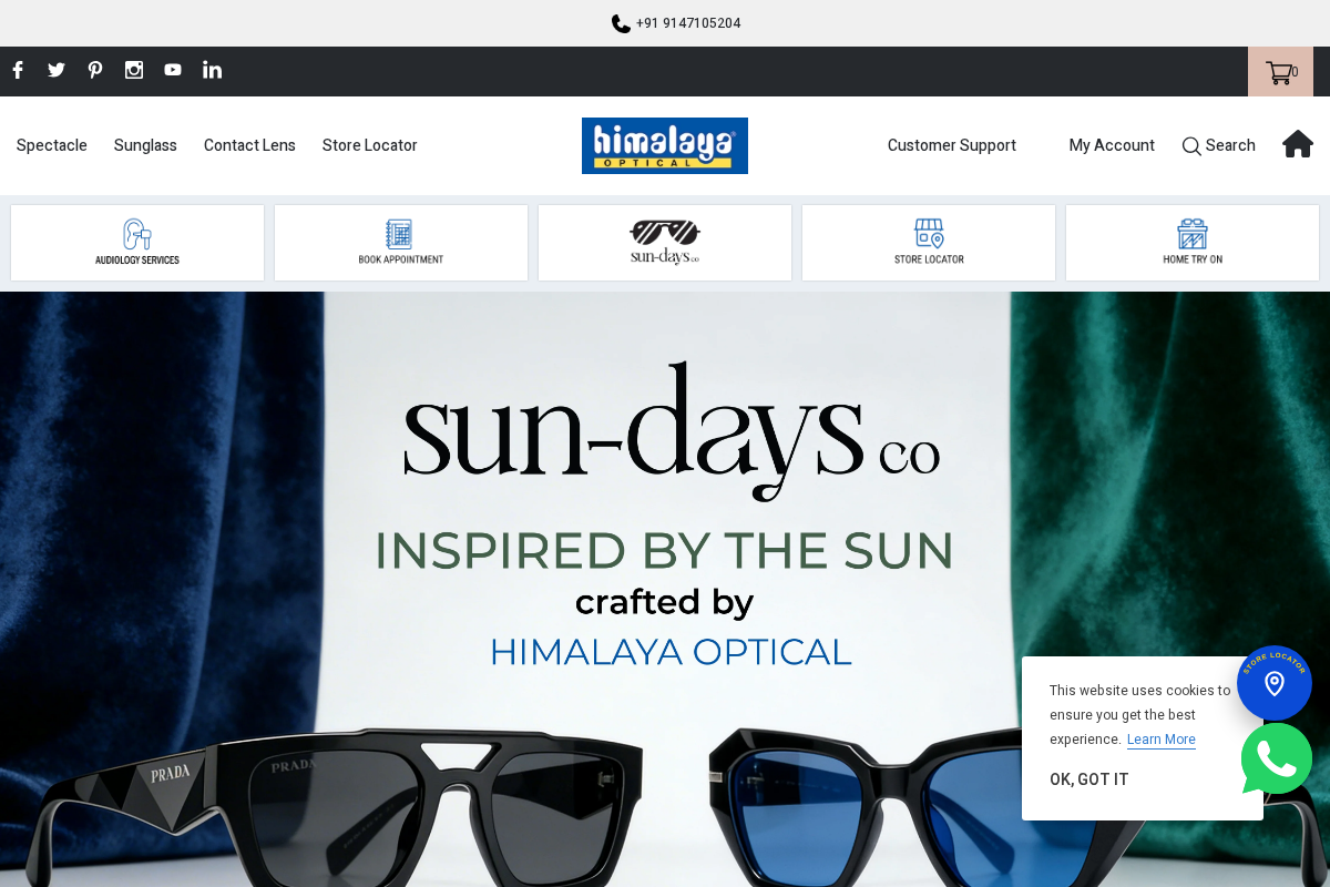 Himalaya Optical homepage screenshot