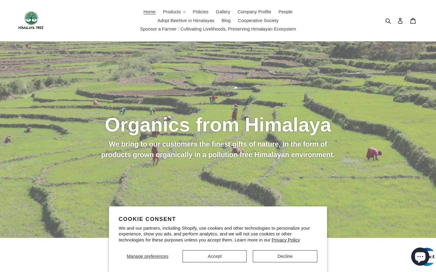 himalayatree.com homepage screenshot