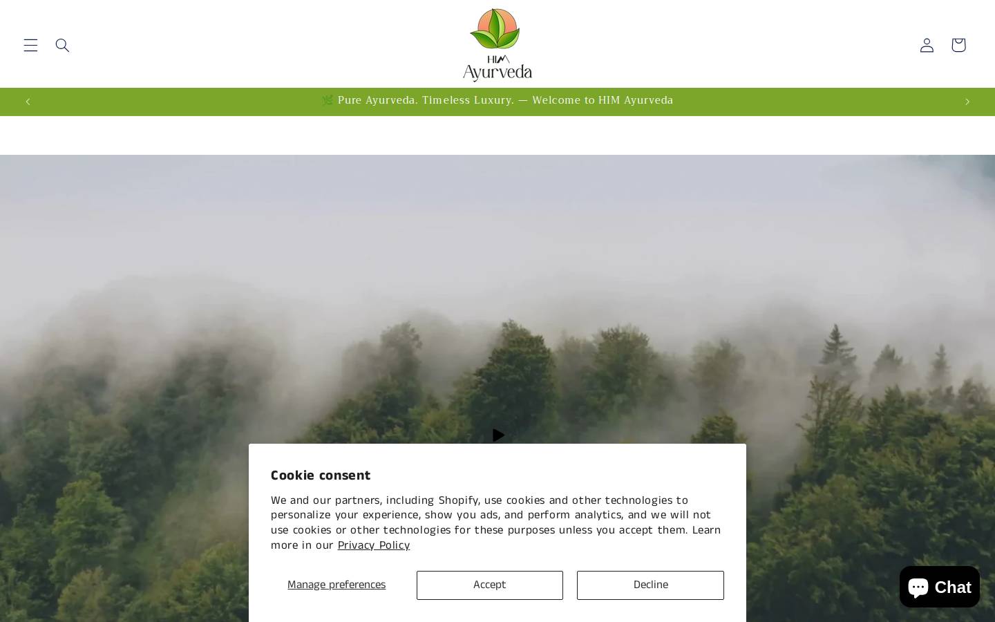 himayurvedastore.com homepage screenshot