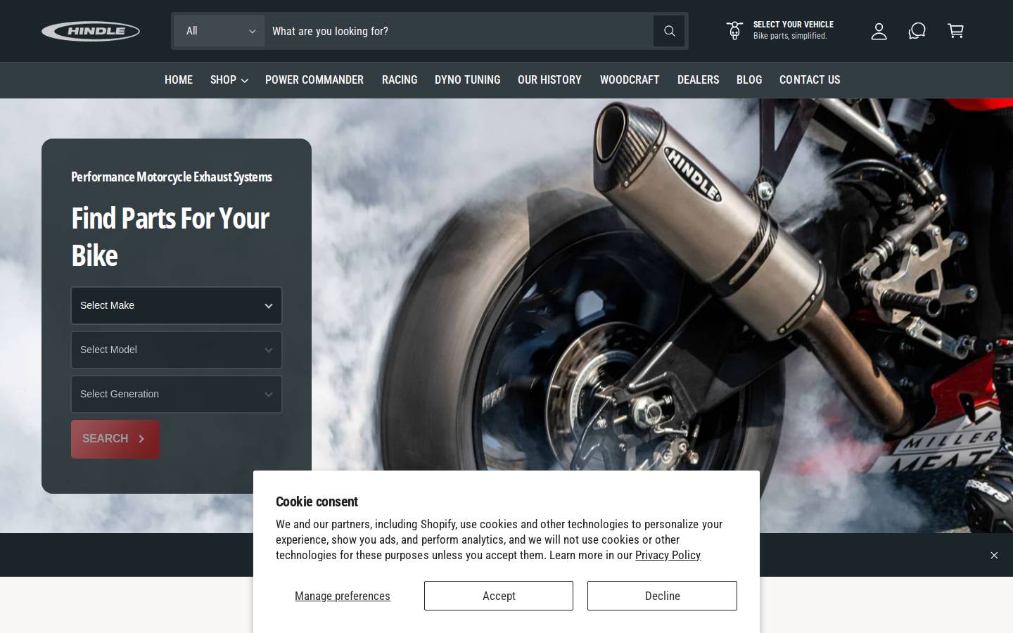 hindle.com homepage screenshot
