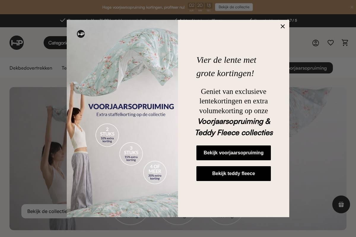 Hipdekbedovertrek homepage screenshot