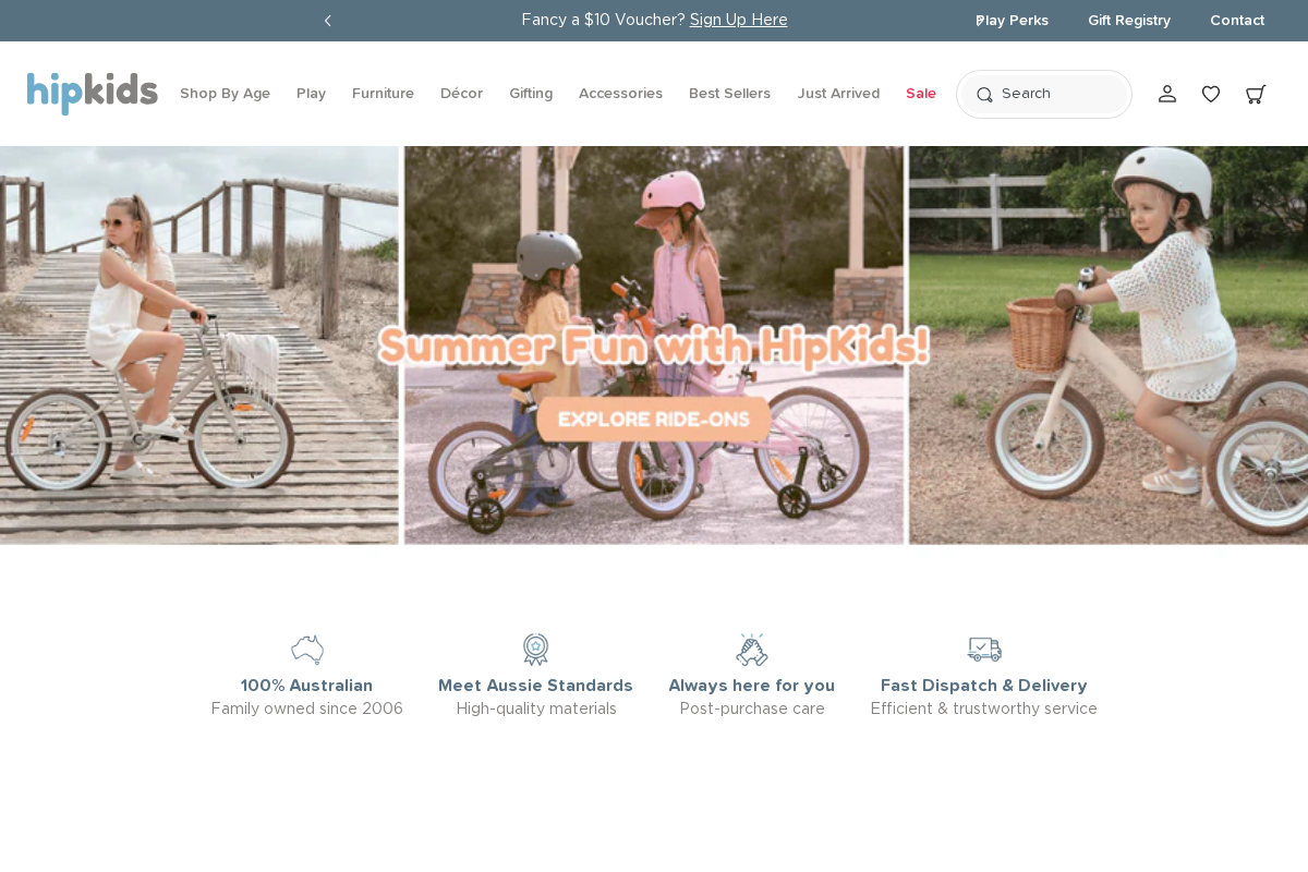 hipkids.com.au homepage screenshot