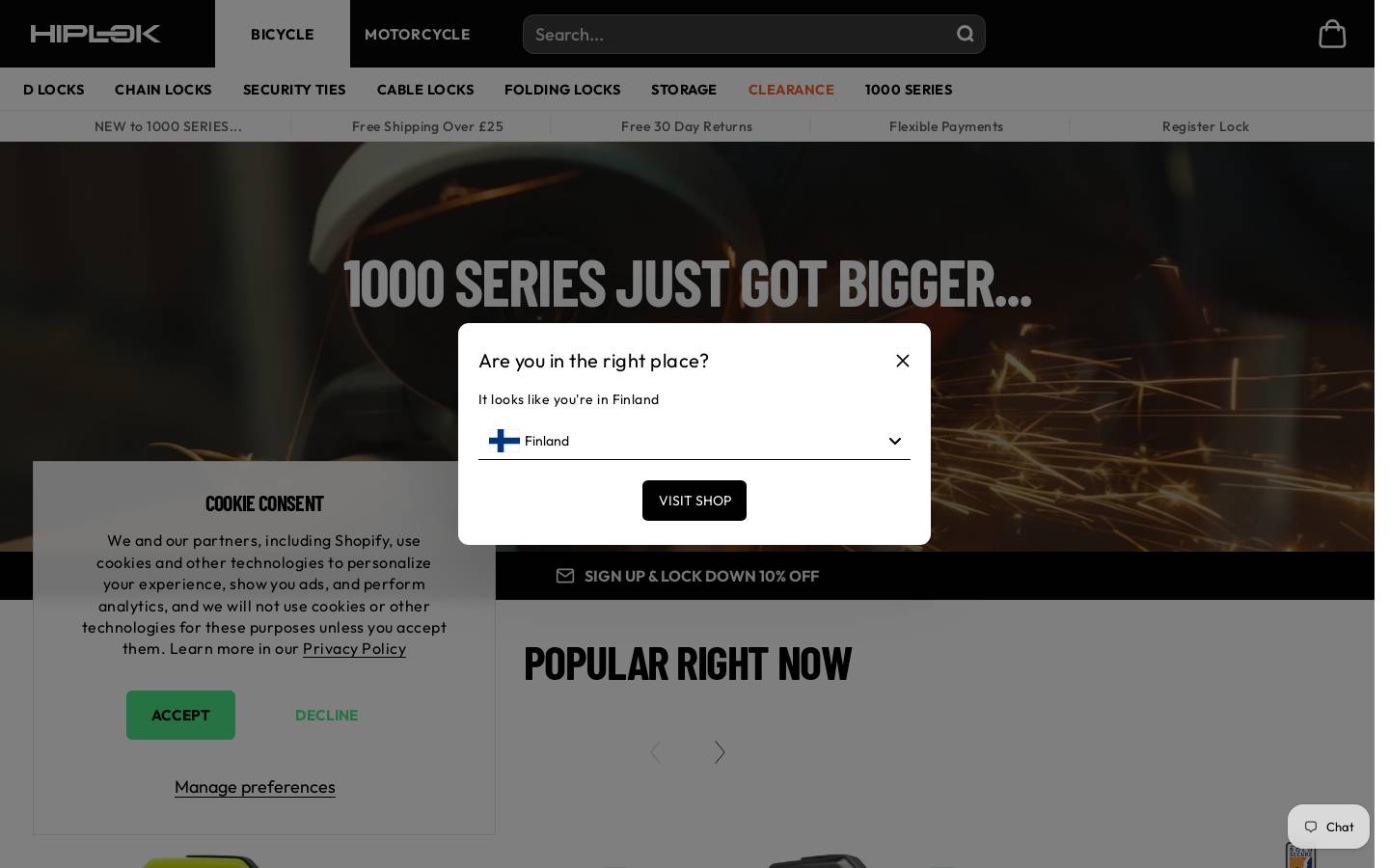 Hiplok homepage screenshot