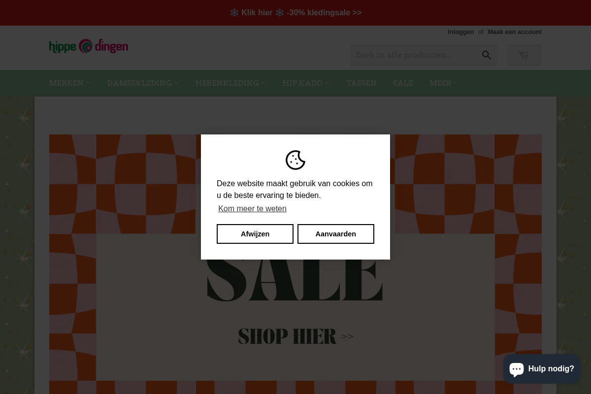 Hippe-Dingen homepage screenshot