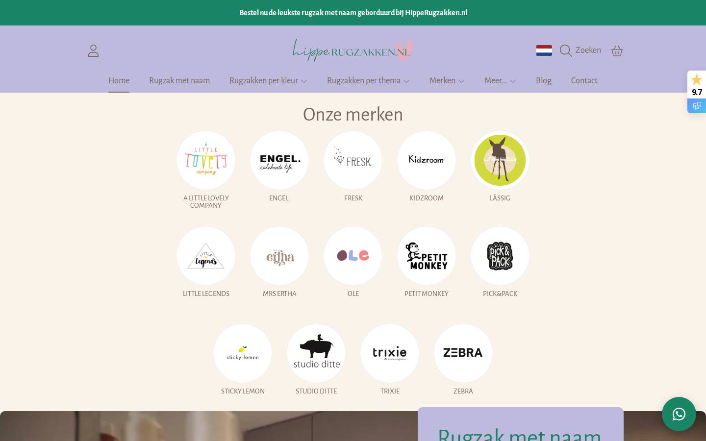 hipperugzakken.nl homepage screenshot