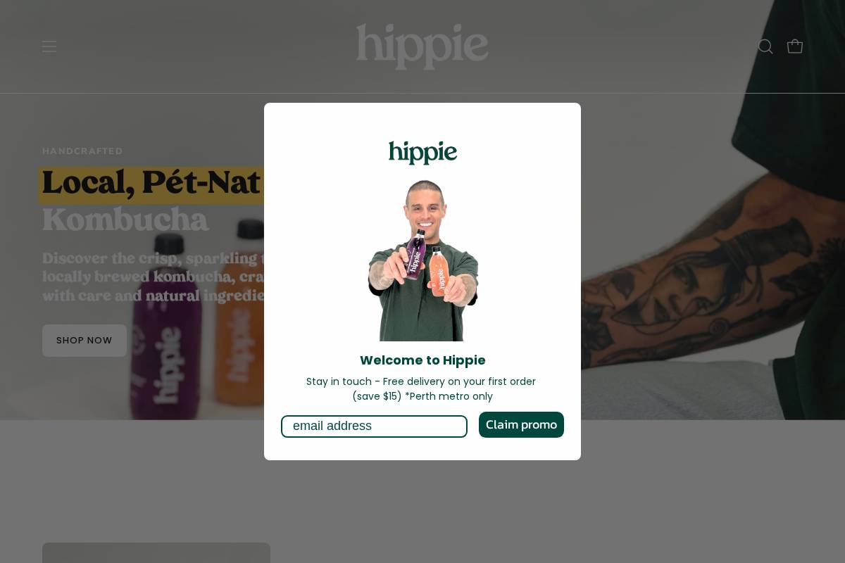 Hippie homepage screenshot