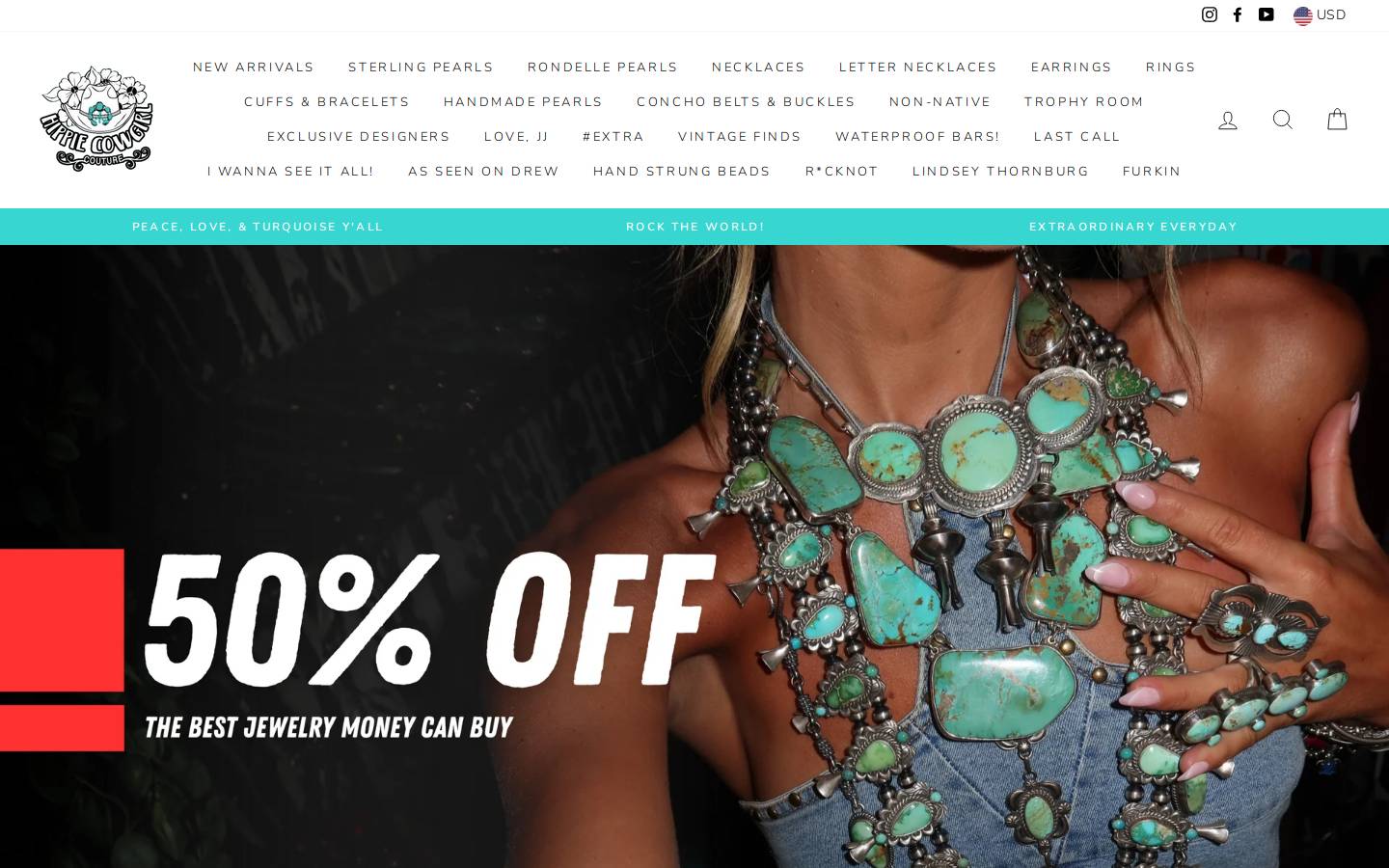 hippiecowgirlcouture.com homepage screenshot