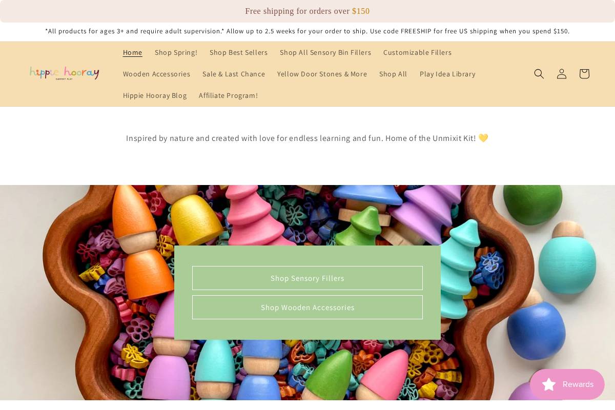 hippiehoorayok.com homepage screenshot