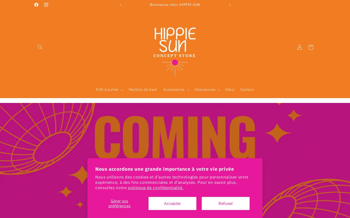 hippiesun.fr homepage screenshot