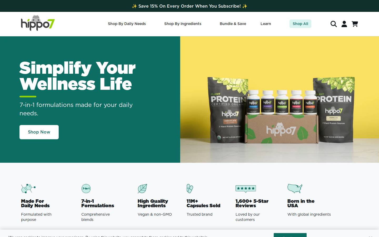 Hippo7 homepage screenshot