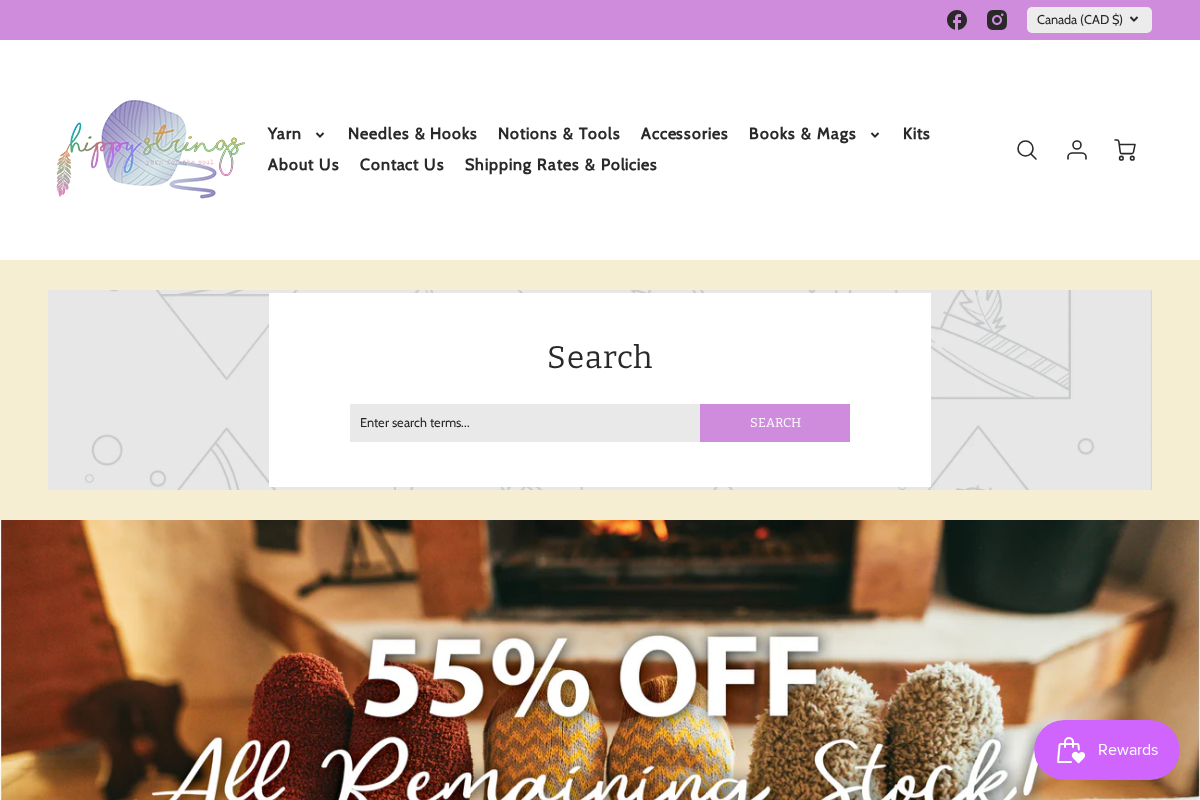 hippystrings.ca homepage screenshot