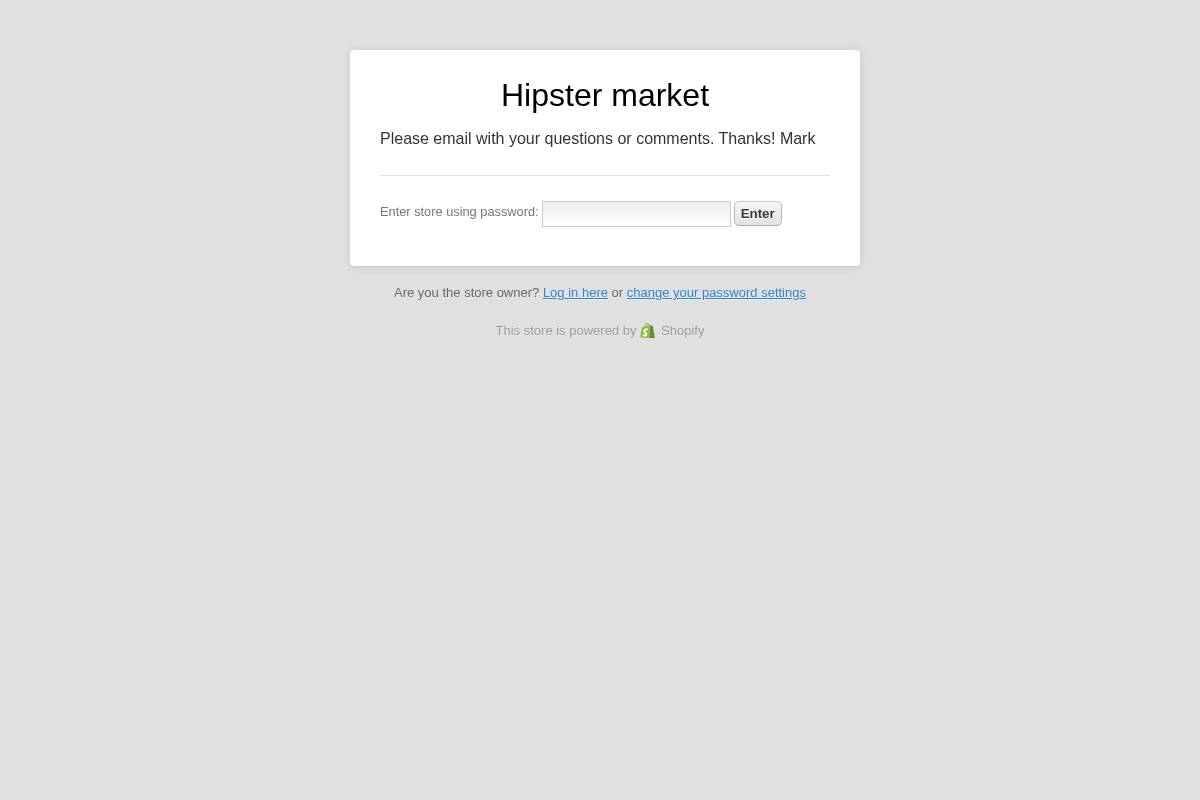 hipstermarket.com homepage screenshot
