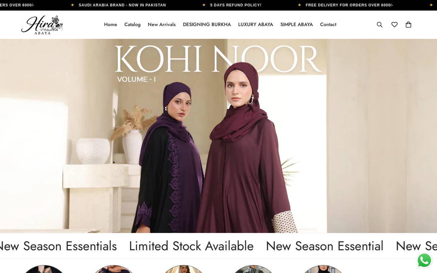 hirabayacollection.store homepage screenshot