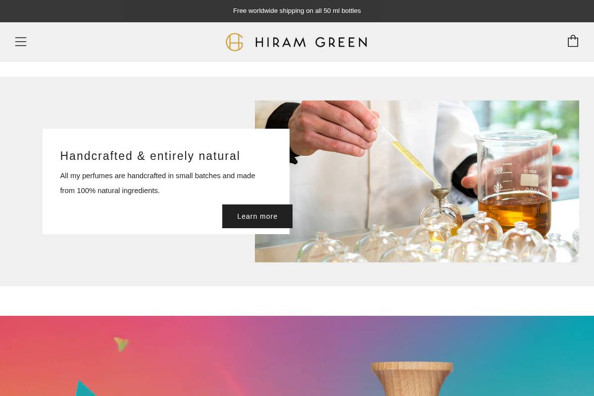 hiramgreen.com homepage screenshot