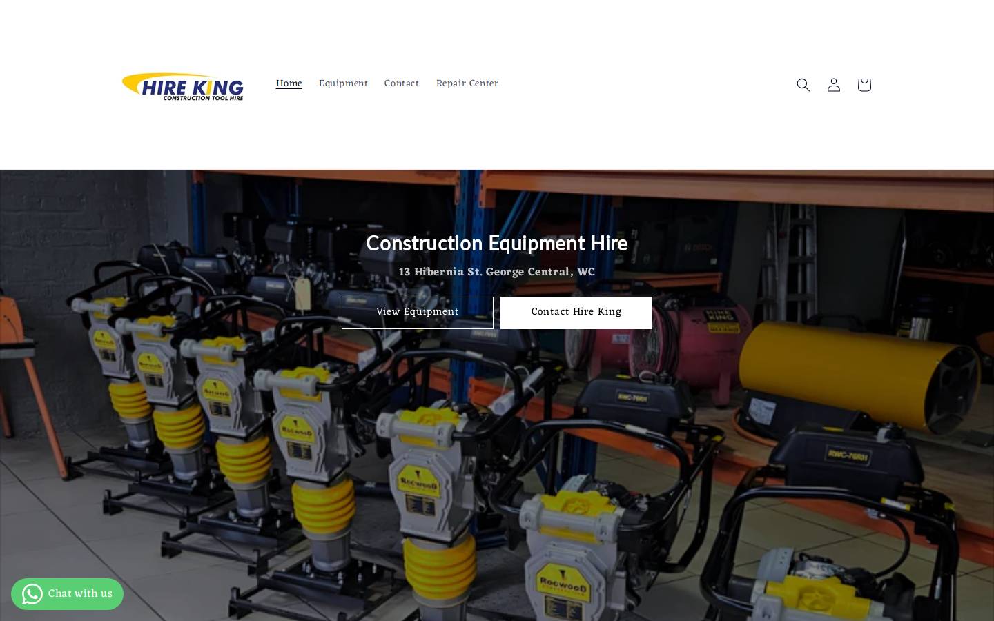 hireking.co.za homepage screenshot