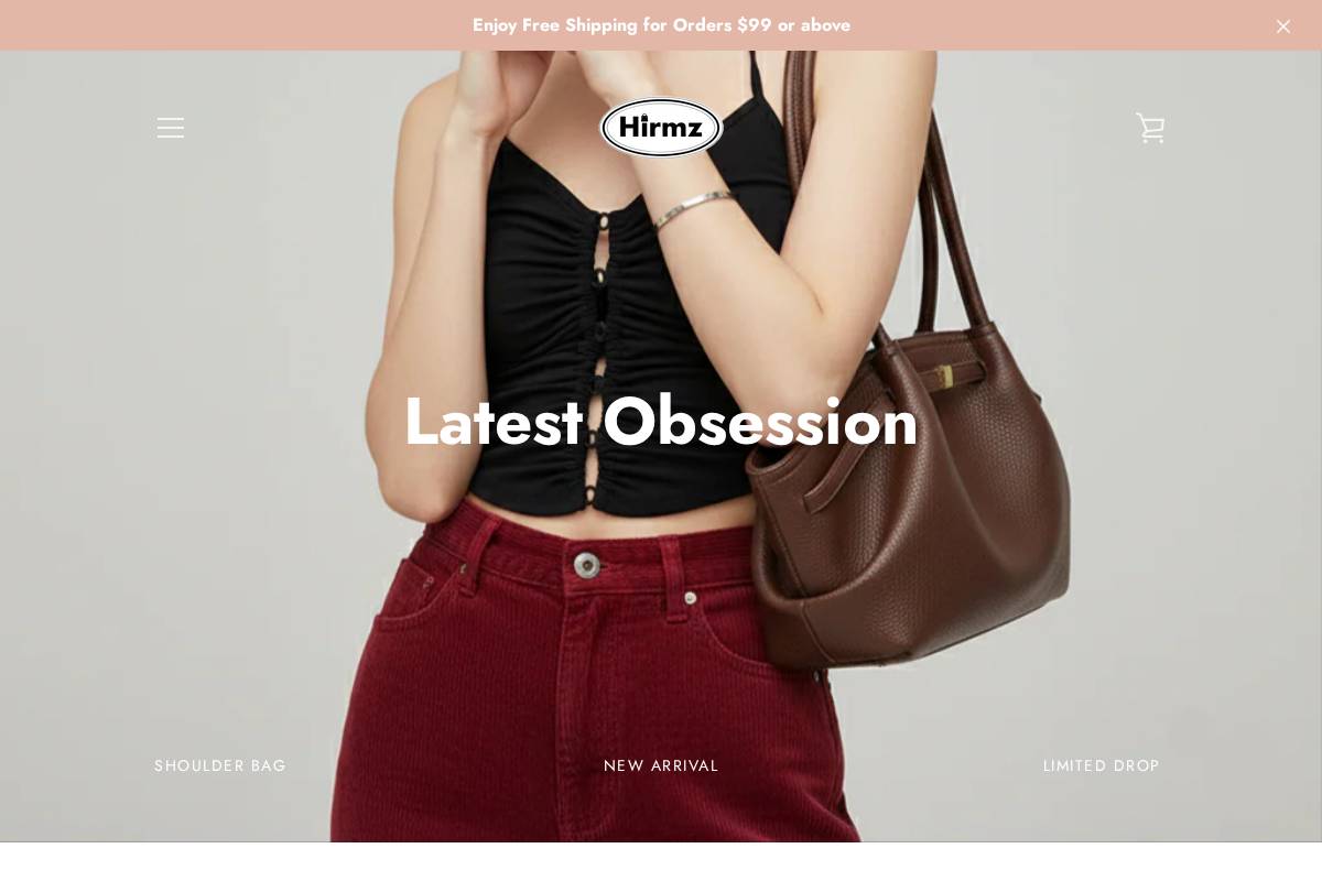 hirmzstore.com homepage screenshot