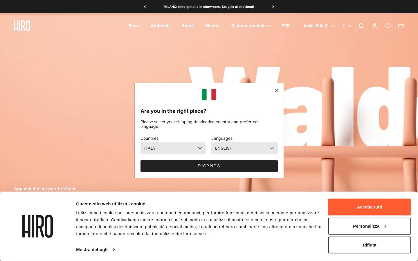 Hiro design homepage screenshot