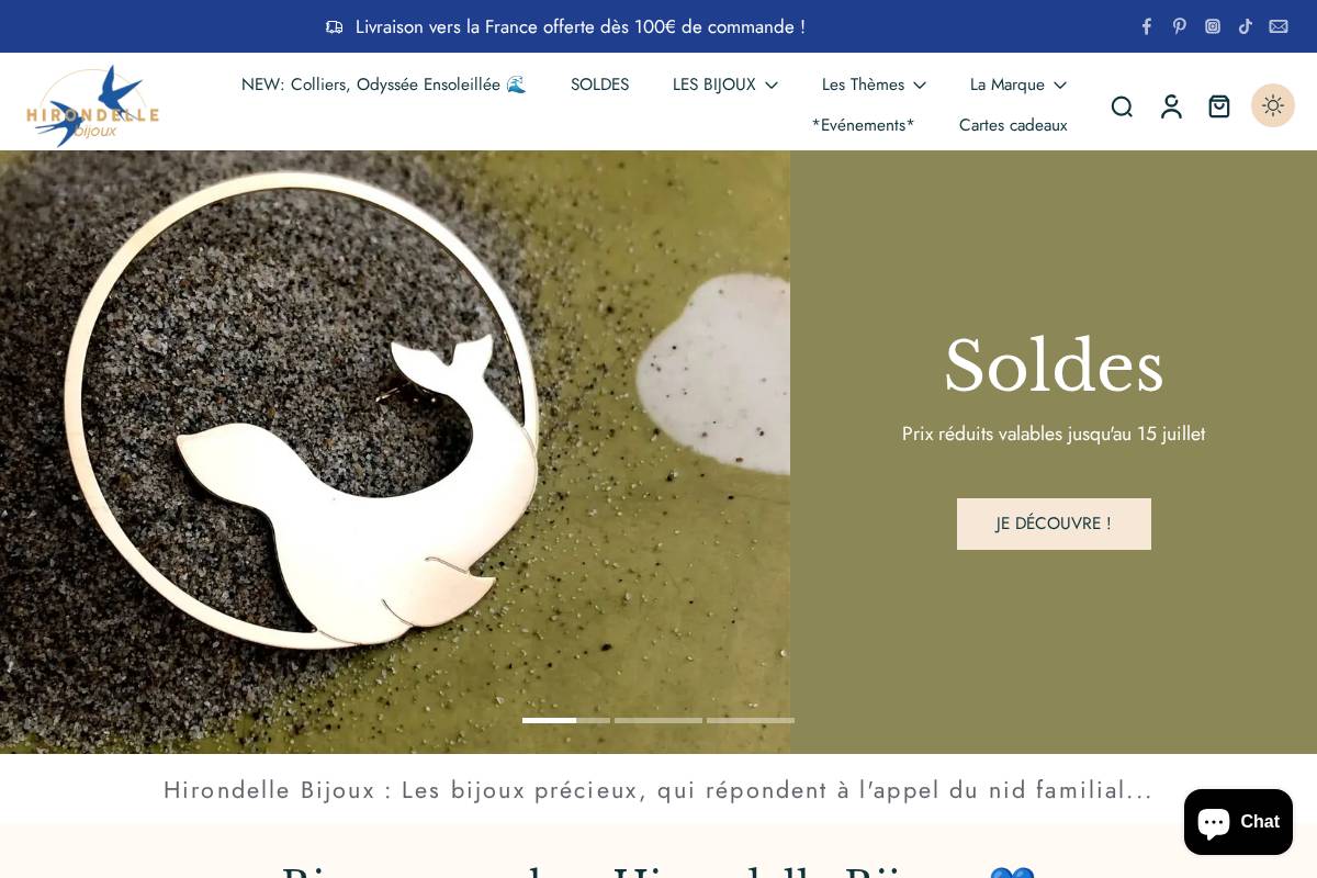 hirondelle-bijoux.fr homepage screenshot