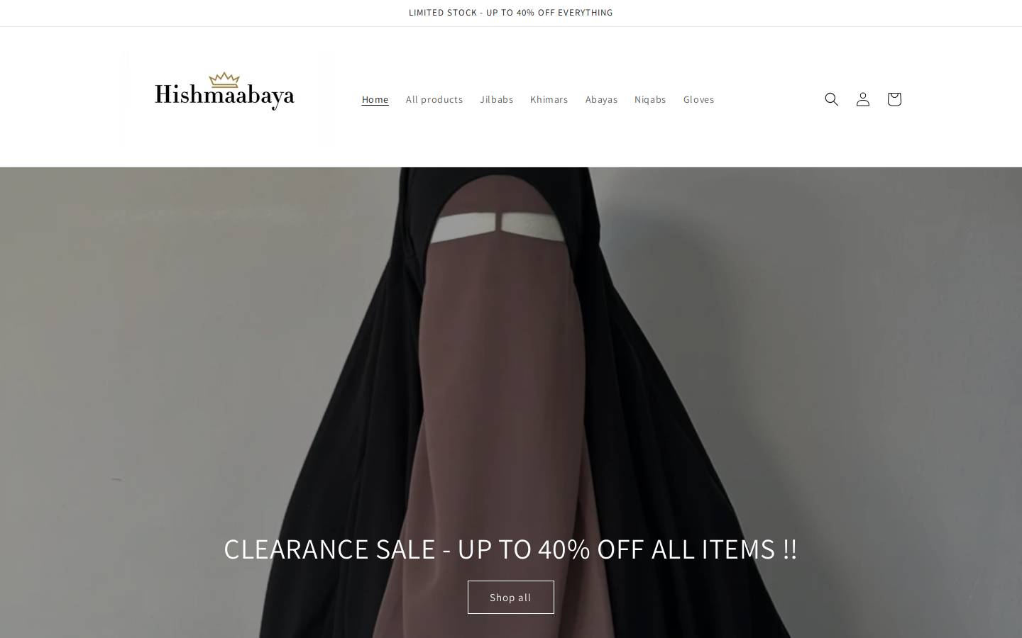 hishmaabaya.shop homepage screenshot