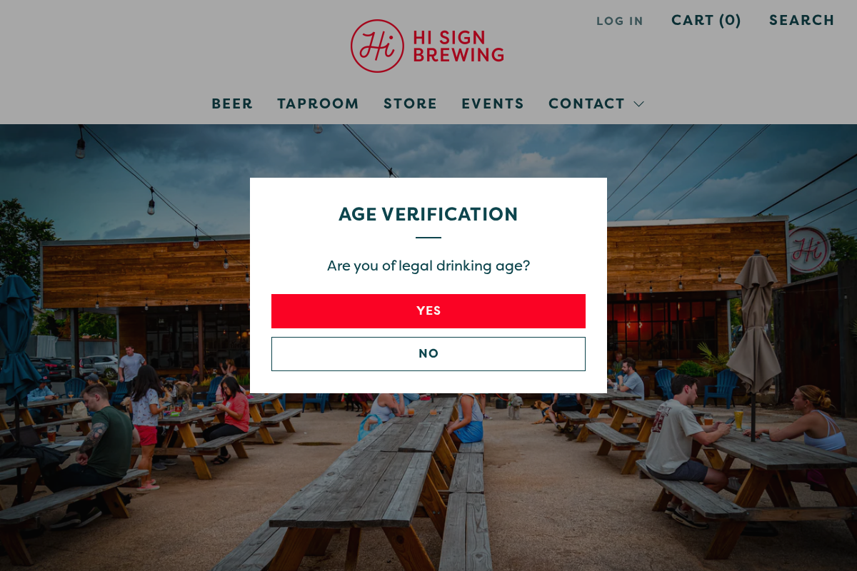 Hi Sign Brewing homepage screenshot
