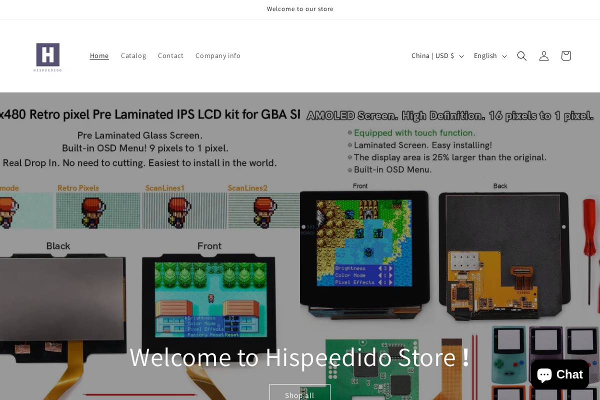 hispeedidostore.com homepage screenshot