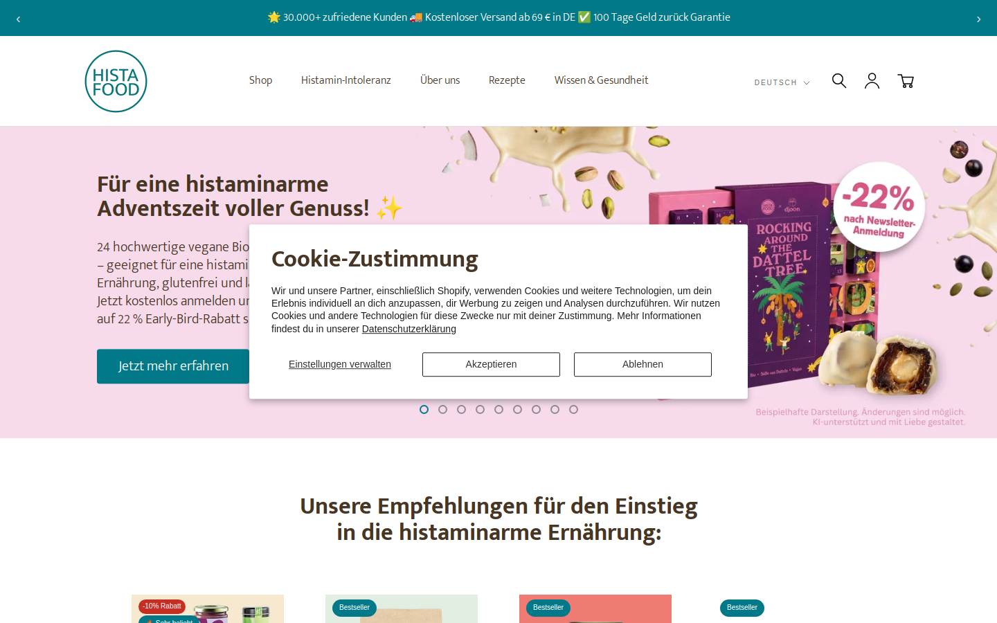 histafood.eu homepage screenshot