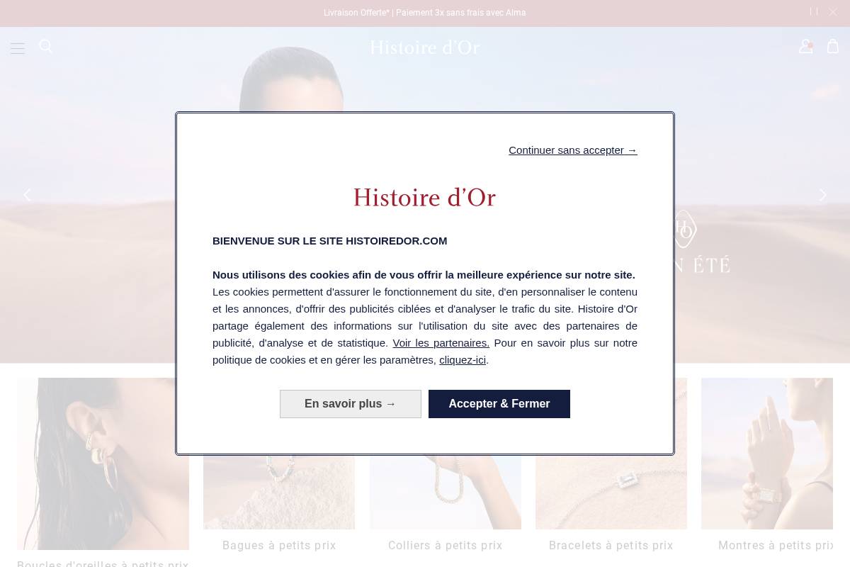 histoiredor.com homepage screenshot