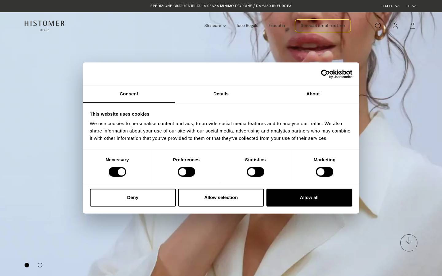 Histomer Milano homepage screenshot