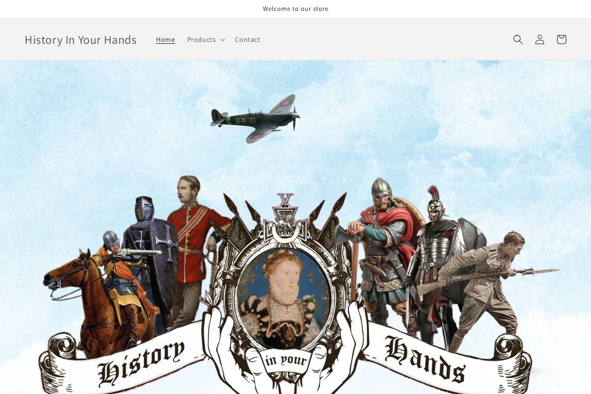 History In Your Hands homepage screenshot
