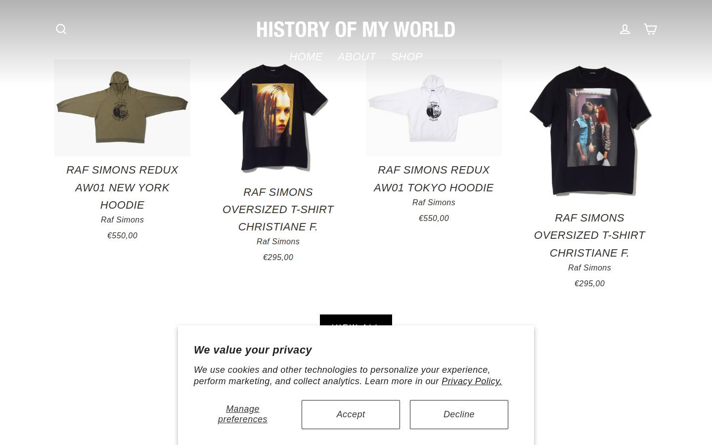 historyofmyworld.com homepage screenshot