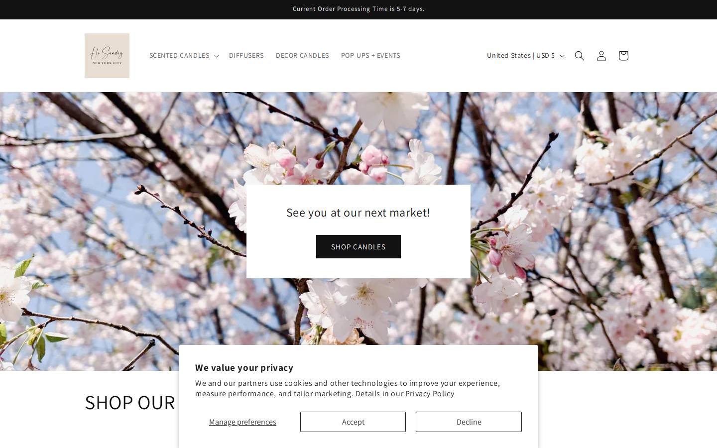 hisundaycollective.com homepage screenshot