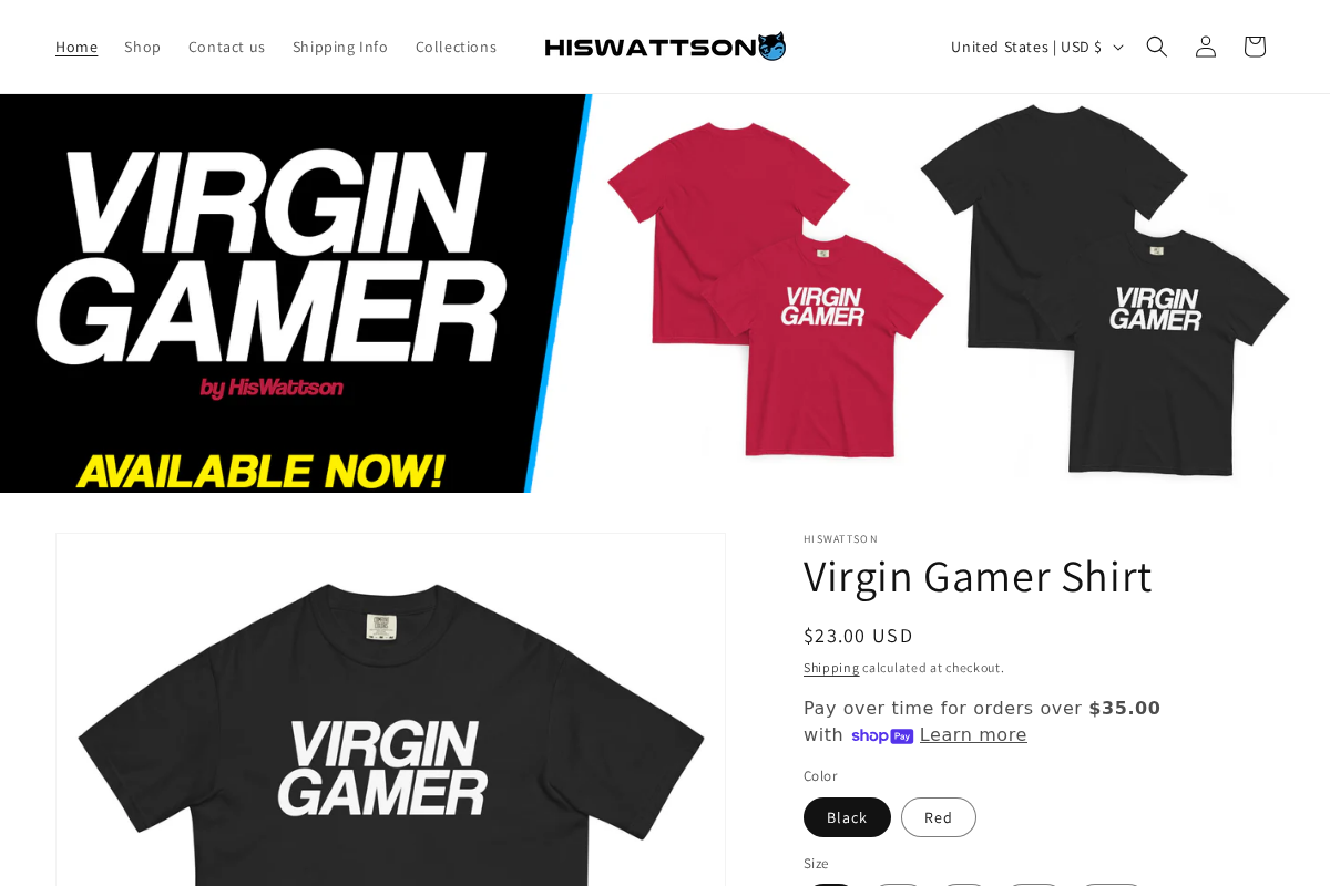 hiswattson.store homepage screenshot