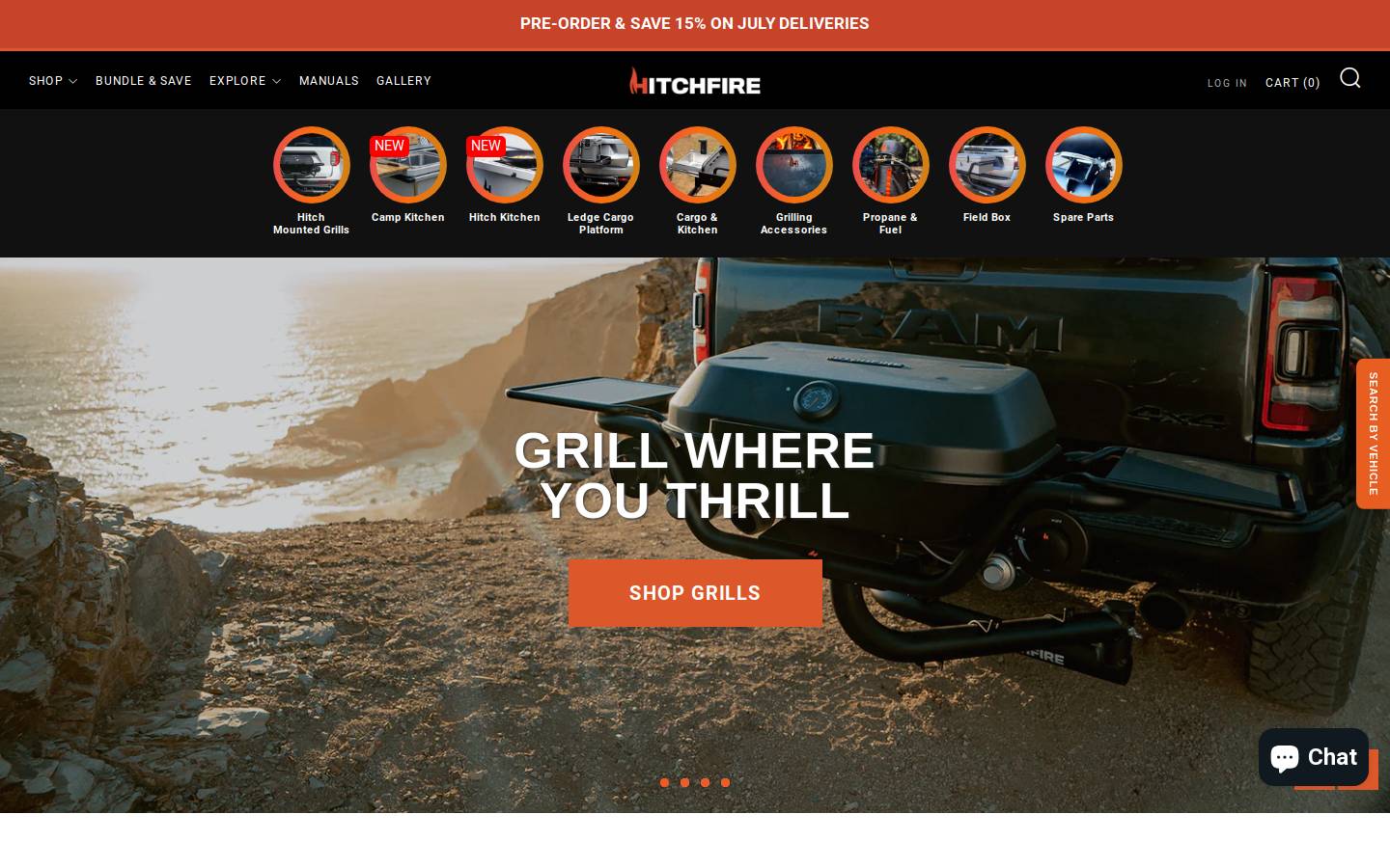 hitchfire.com homepage screenshot