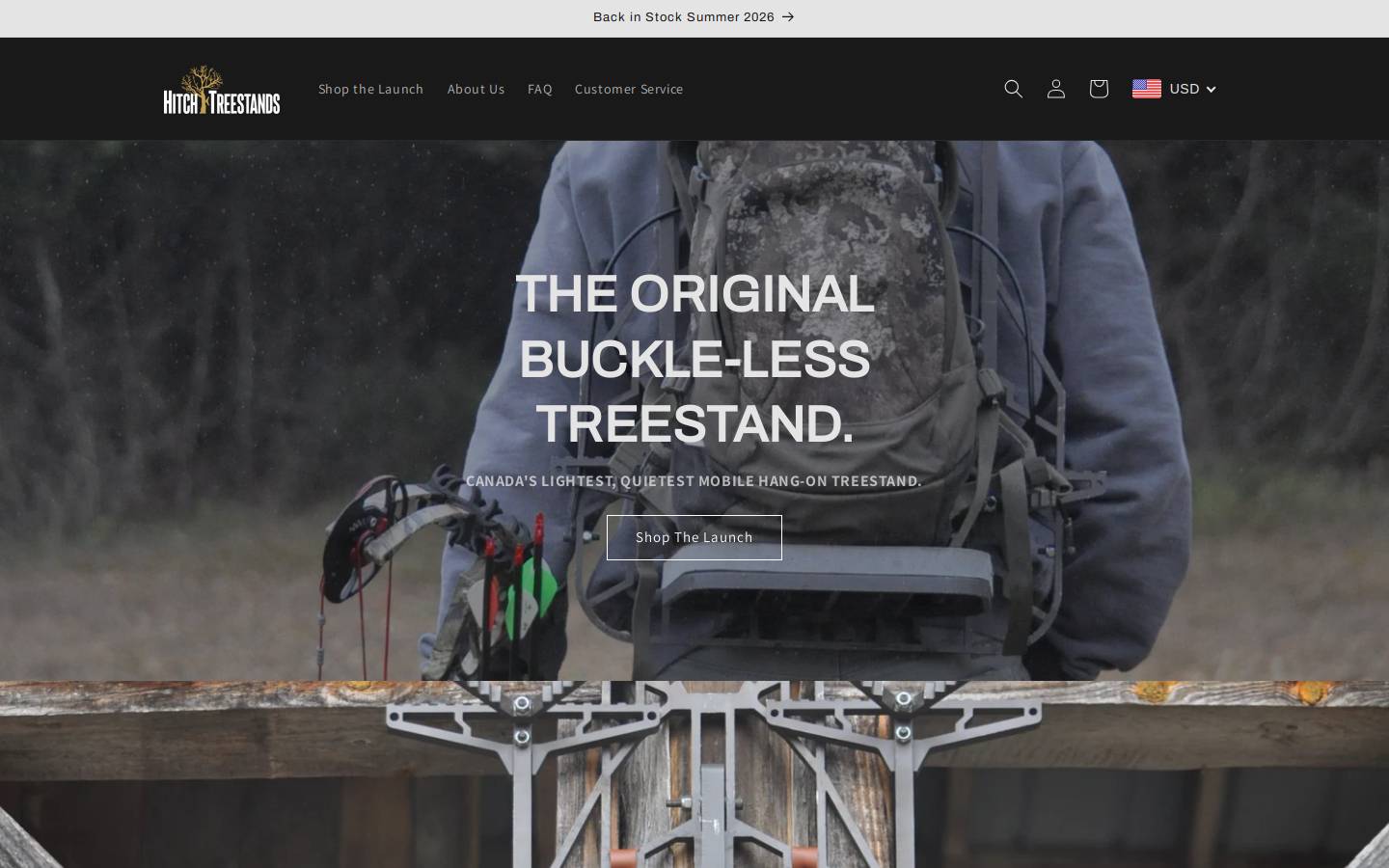 hitchtreestands.com homepage screenshot