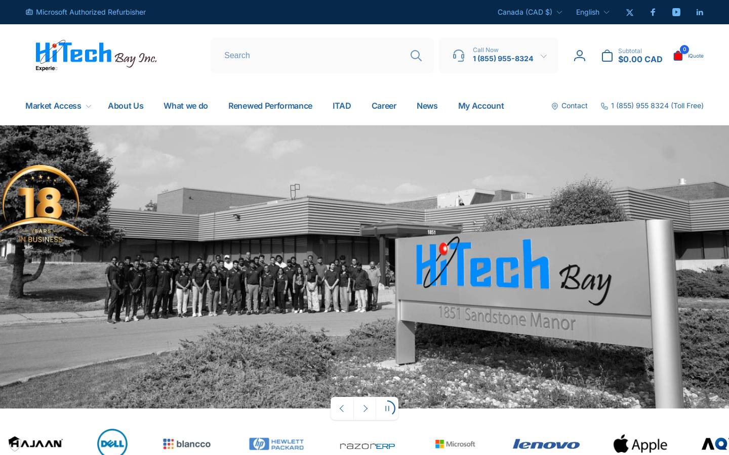 Hitechbay homepage screenshot