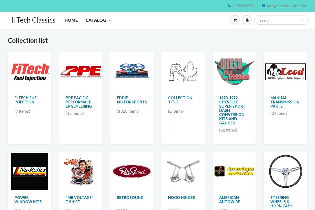 Hi Tech Classics homepage screenshot
