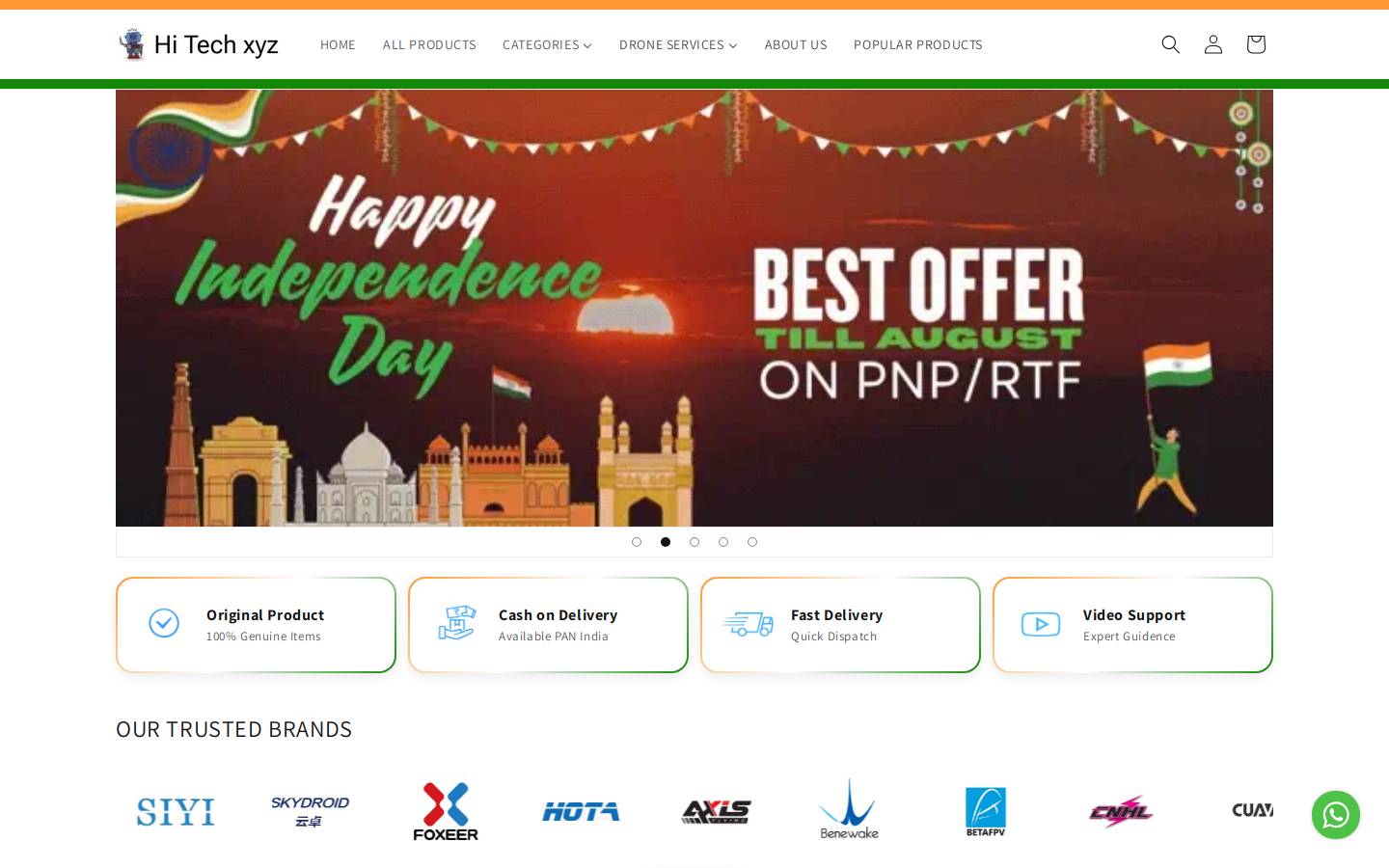 hitechxyz.in homepage screenshot