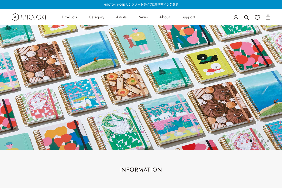 HITOTOKI 公式オンラインストア homepage screenshot
