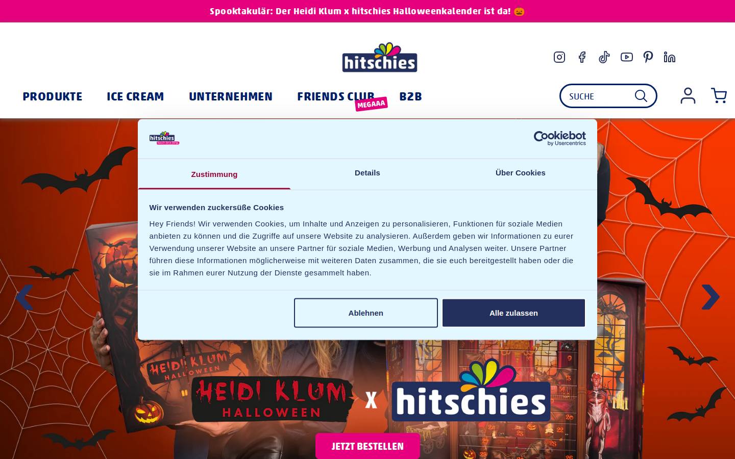 hitschies.de homepage screenshot