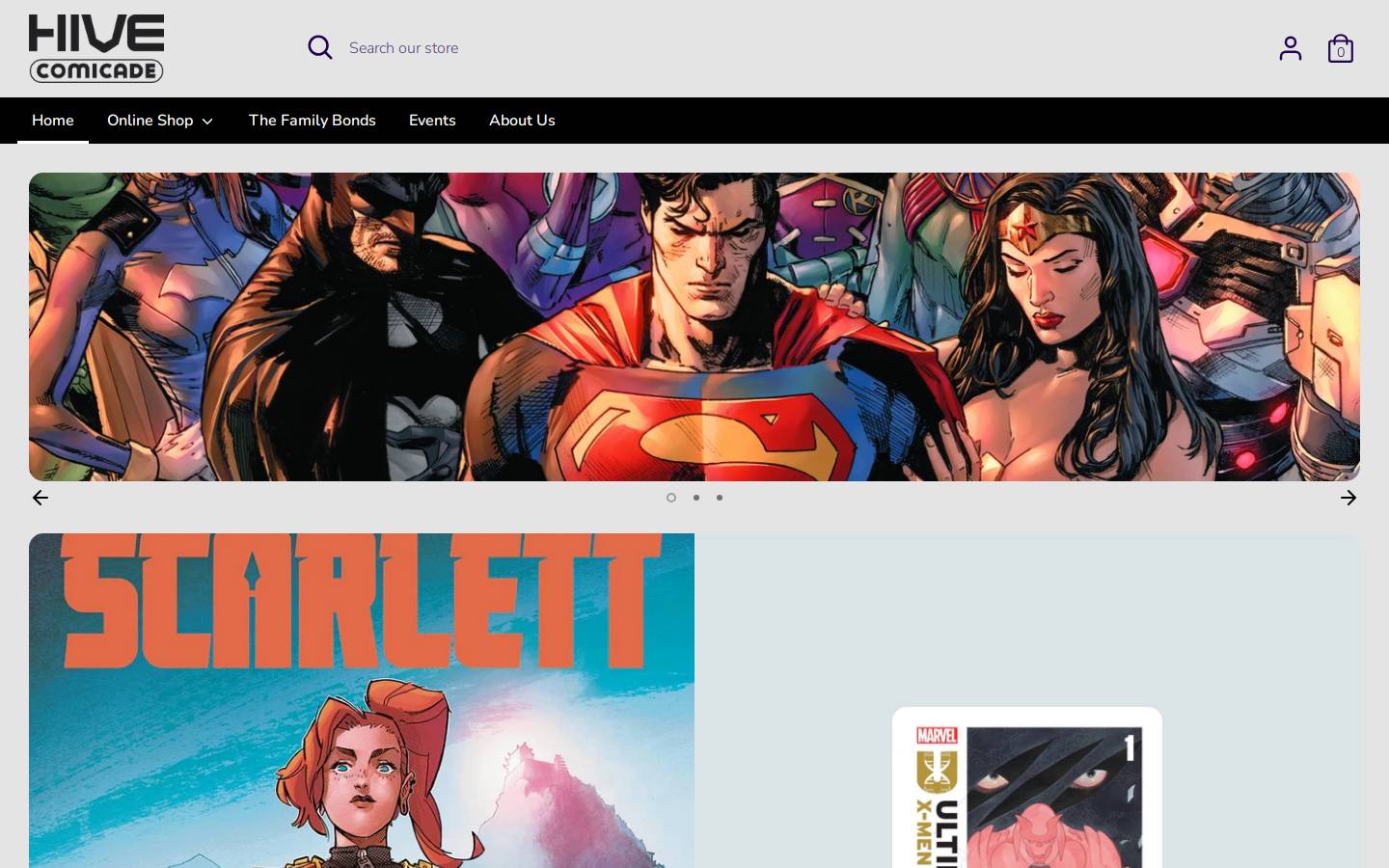hivecomicade.com homepage screenshot