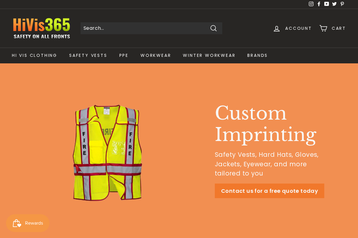 HiVis365 by Northeast Sign homepage screenshot