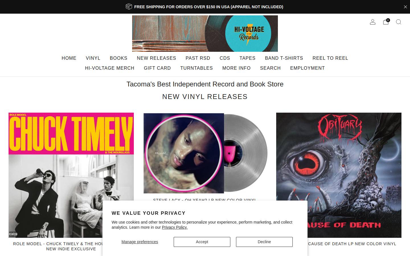hivoltagerecords.com homepage screenshot