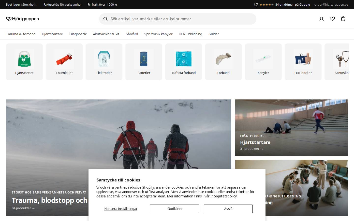 hjartgruppenshop.se homepage screenshot