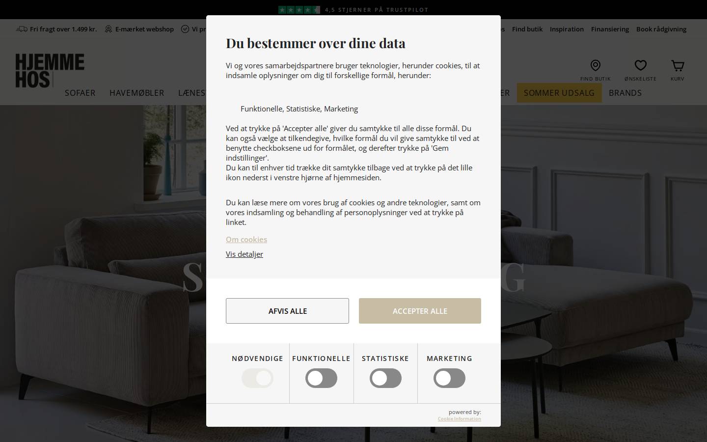 Hjemme Hos homepage screenshot