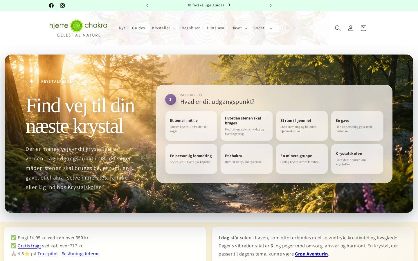Hjertechakra homepage screenshot