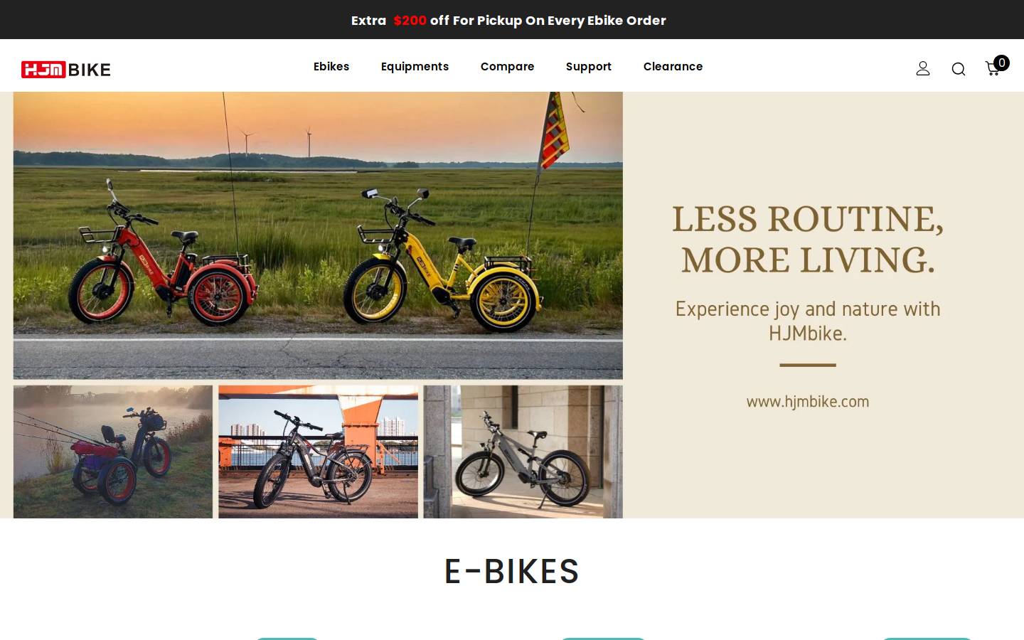 Hjmbike homepage screenshot