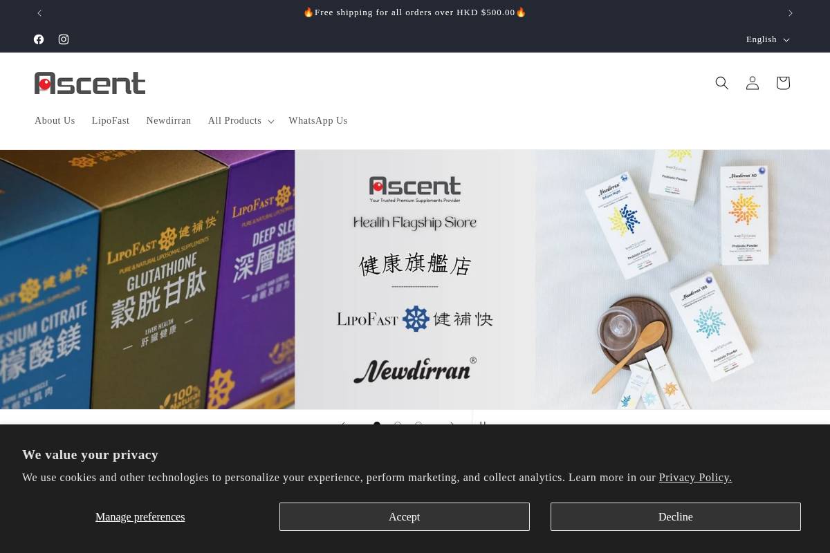 hkascent.com homepage screenshot